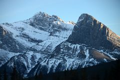 16D Mount Lawrence Grassi, Miner-s Peak, Ha Ling Peak From Trans Canada Highway At Canmore In Winter Just Before Sunset.jpg